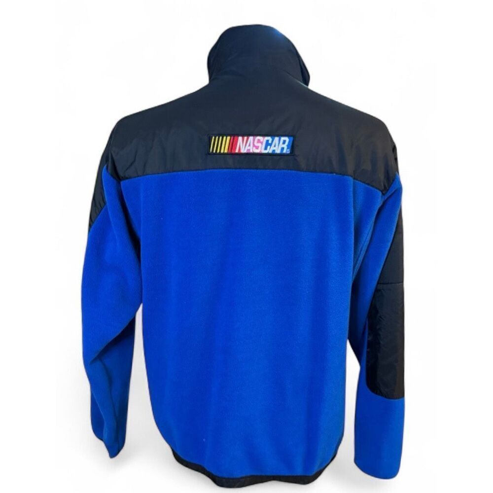 NASCAR Fleece Jacket By Essex Vintage Size M Blue/Black Full Zip Racing - Picture 3 of 8